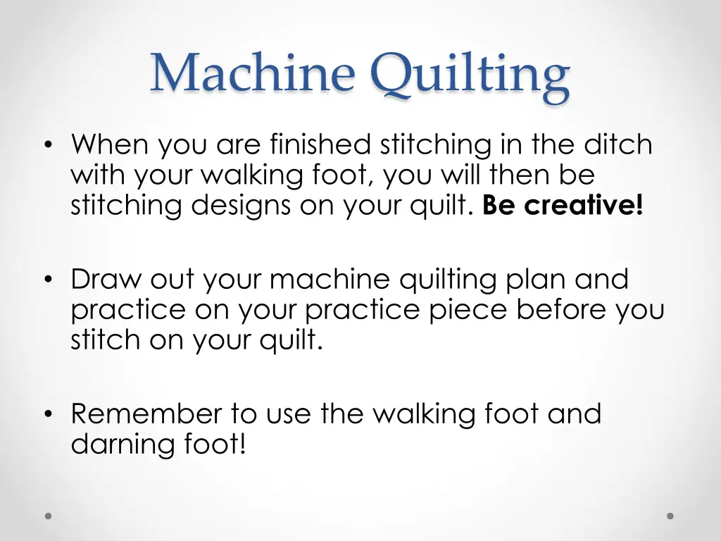 machine quilting