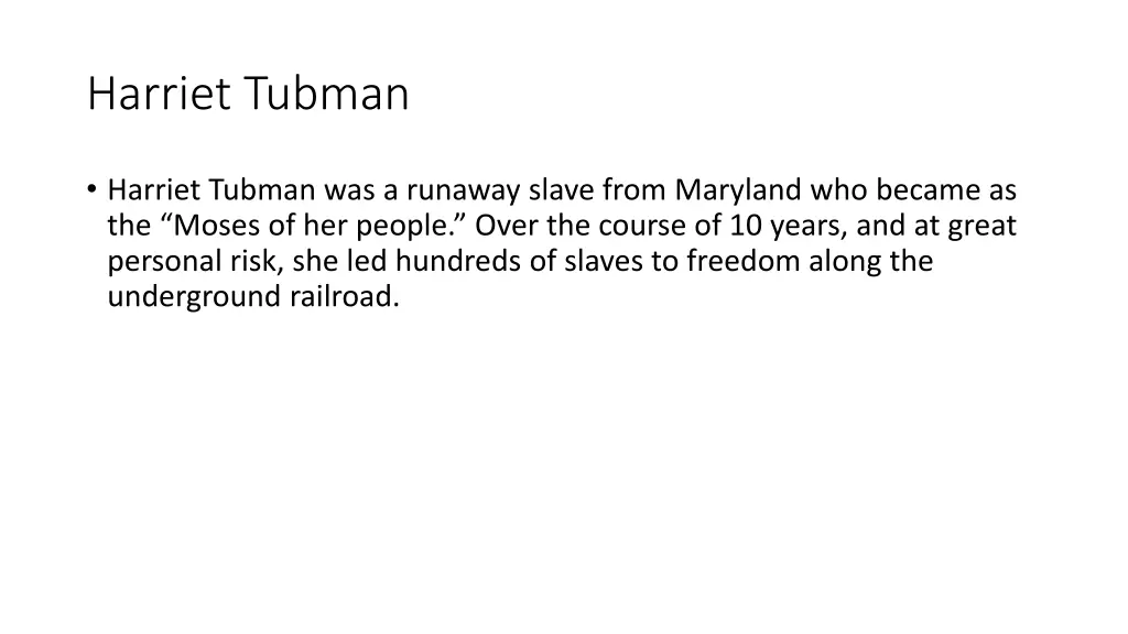 harriet tubman