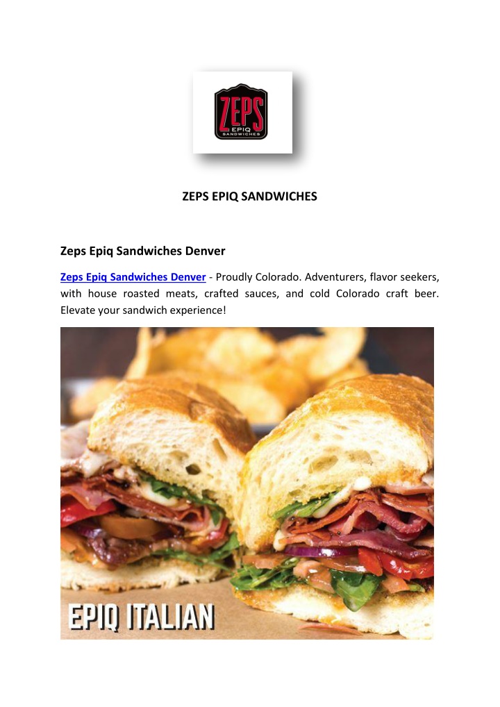 zeps epiq sandwiches