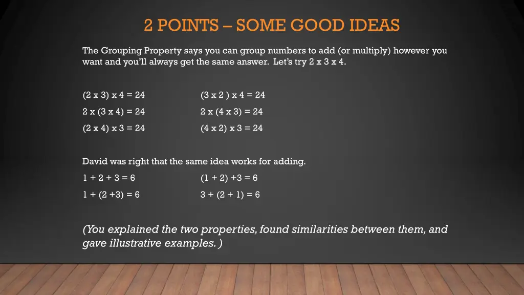 2 points some good ideas