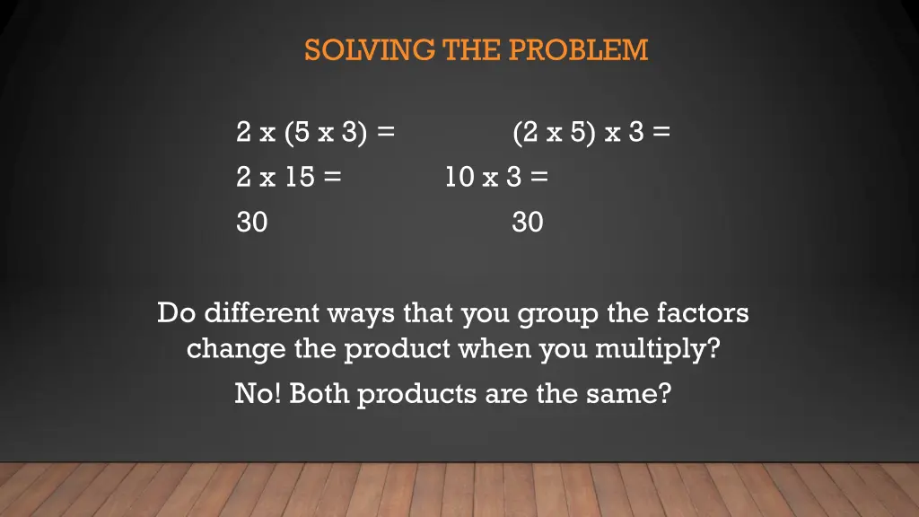 solving the problem 1