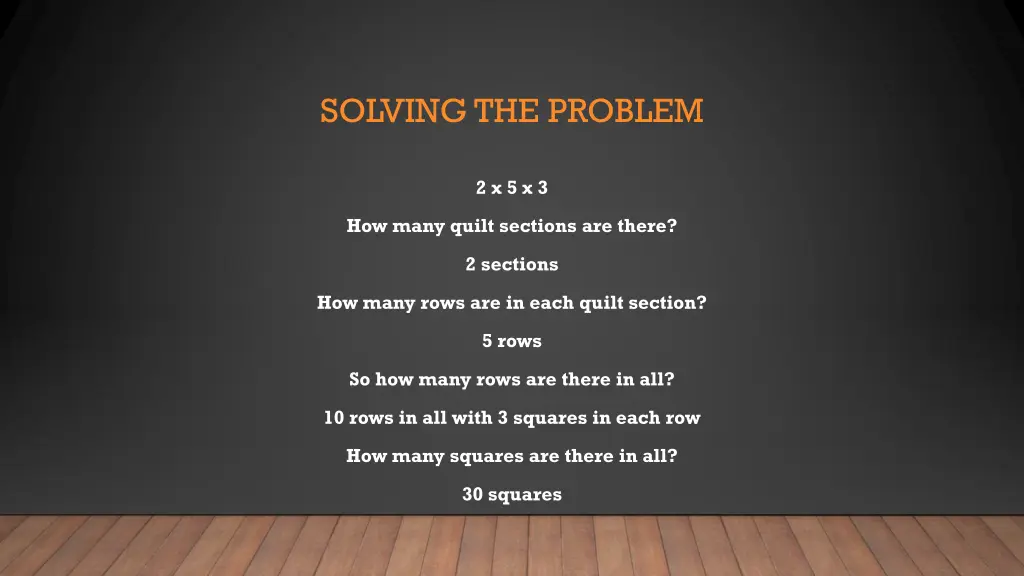 solving the problem