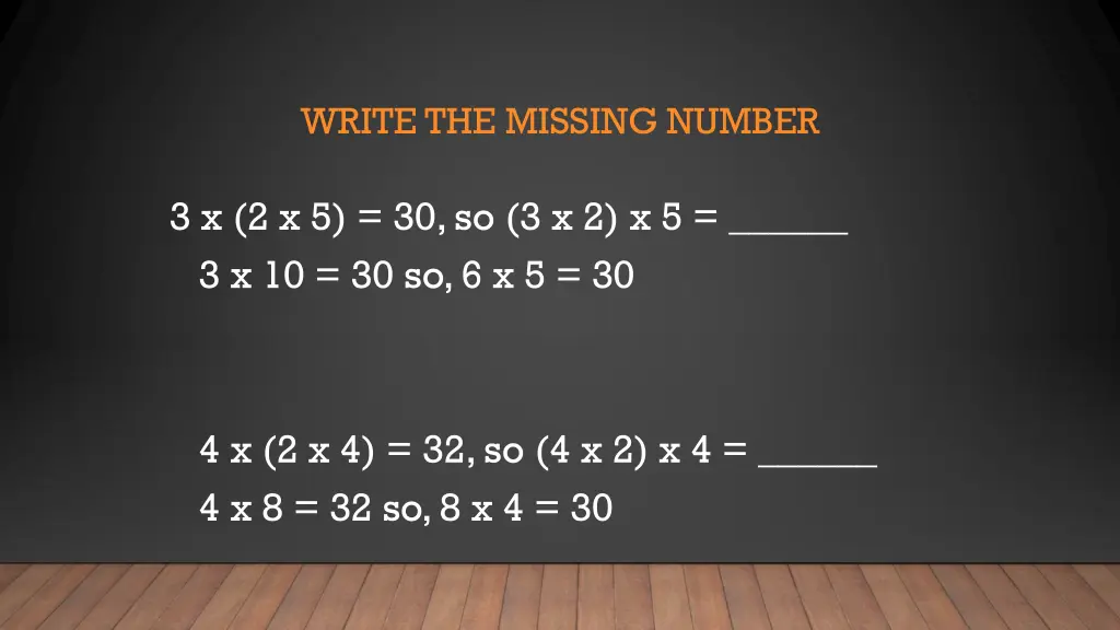 write the missing number