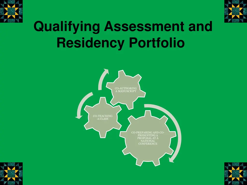 qualifying assessment and residency portfolio