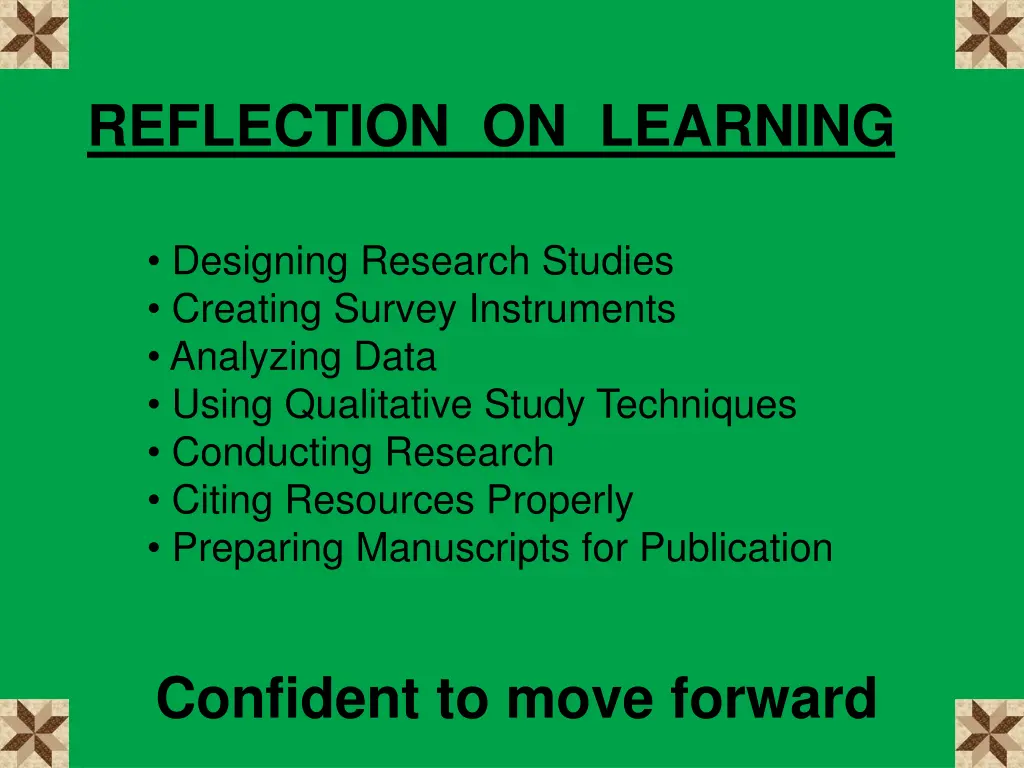 reflection on learning