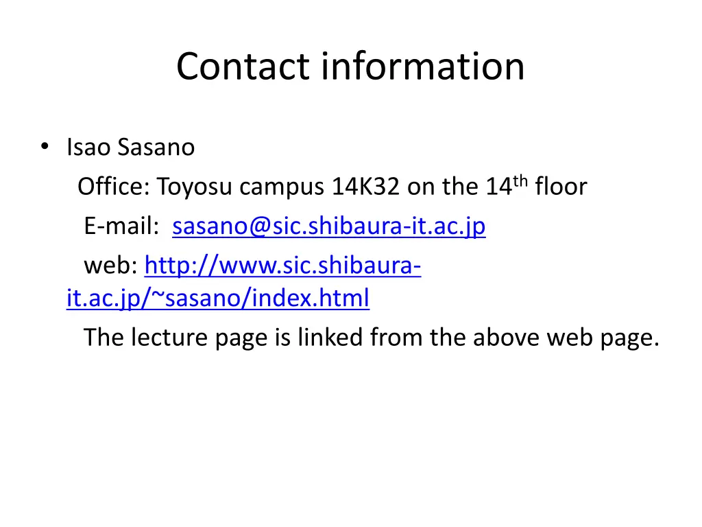 contact information