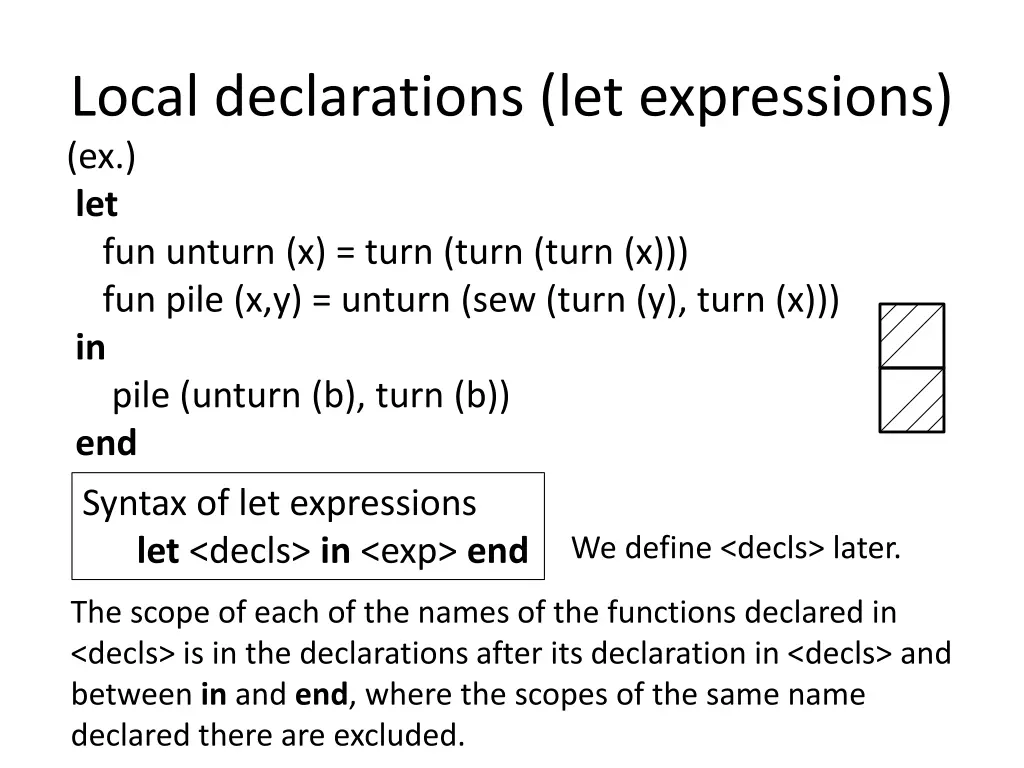 local declarations let expressions