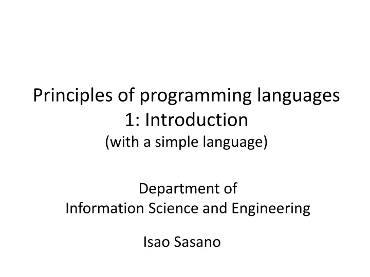 principles of programming languages