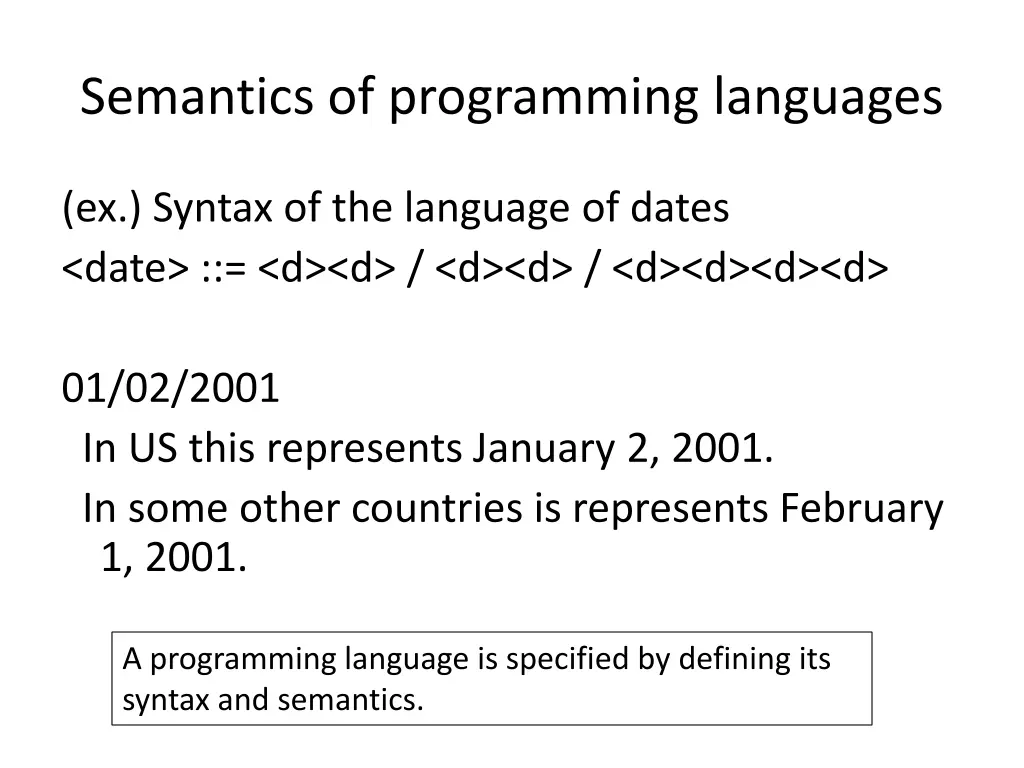 semantics of programming languages