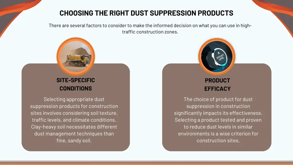 choosing the right dust suppression products