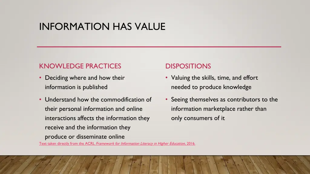 information has value