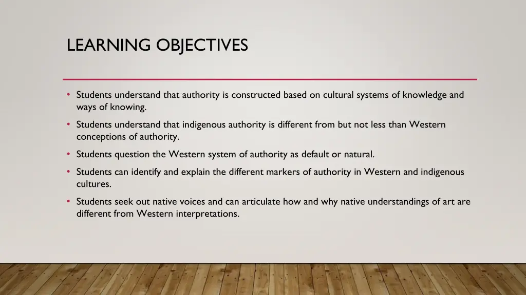 learning objectives 1