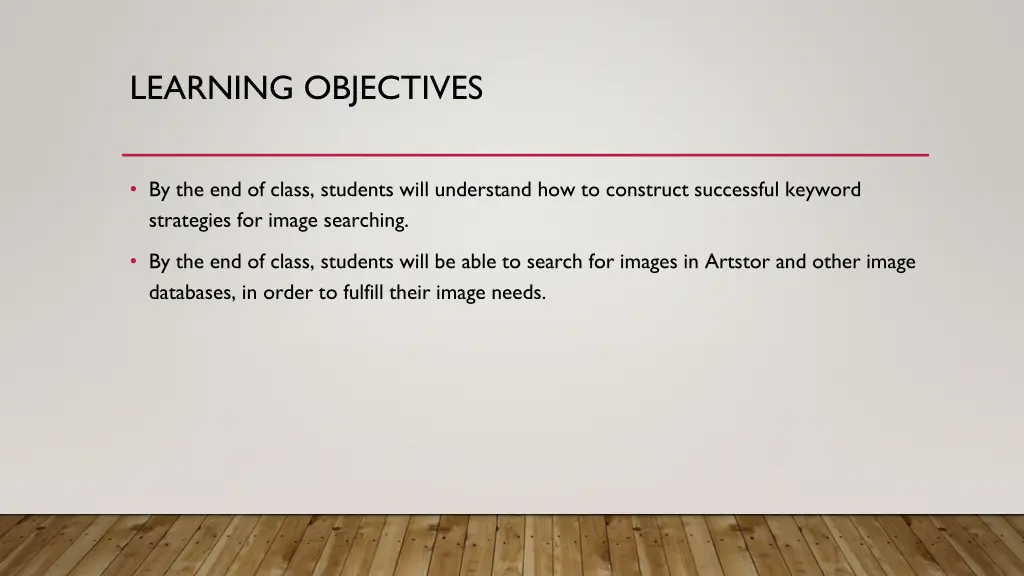 learning objectives