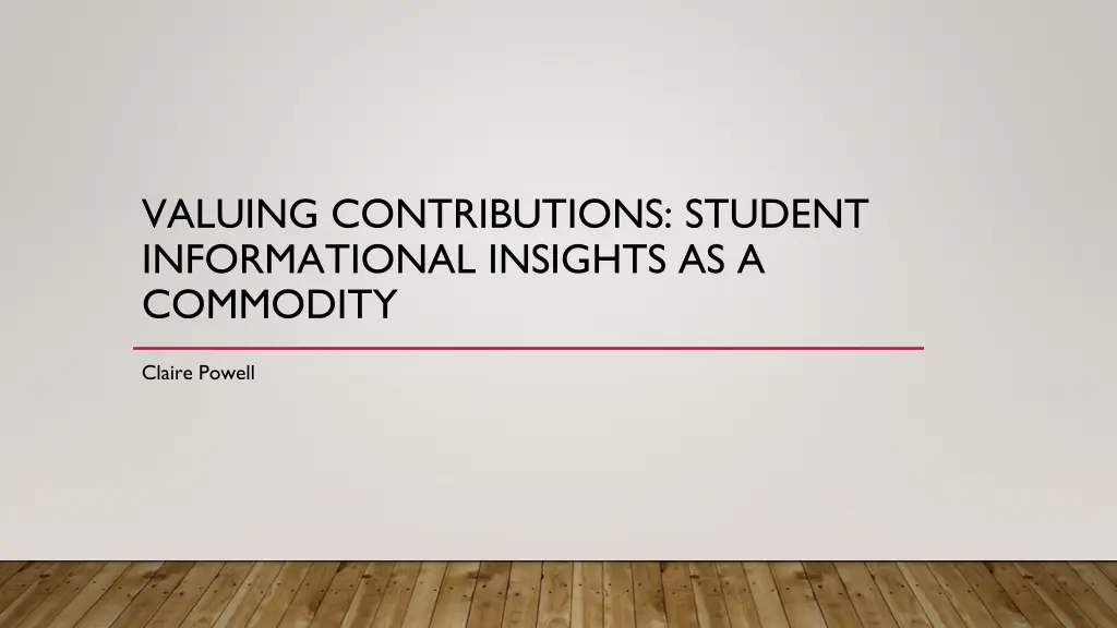 valuing contributions student informational