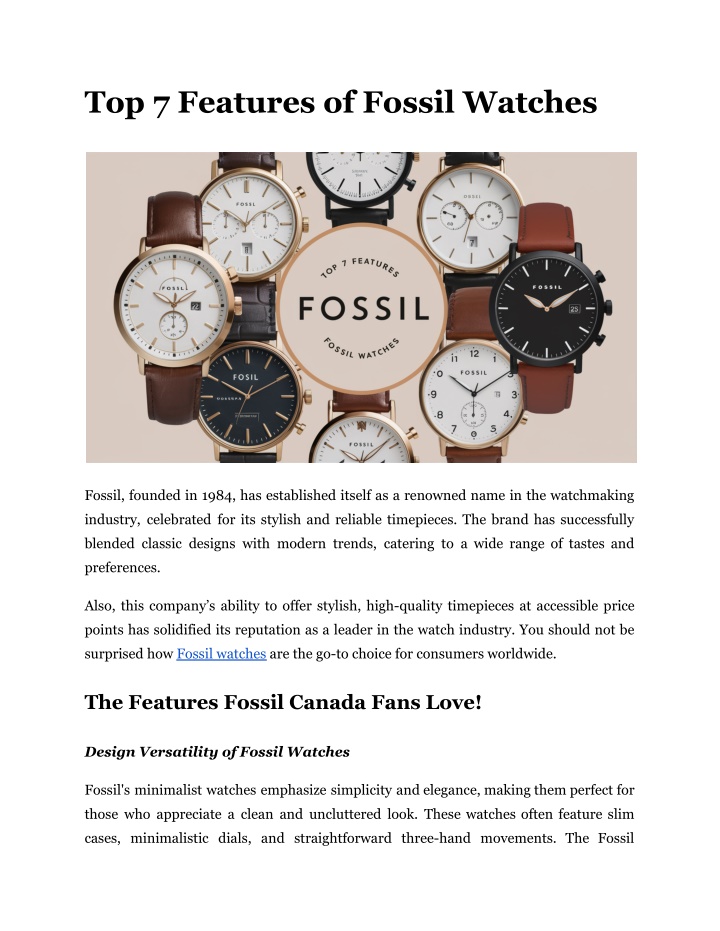 top 7 features of fossil watches