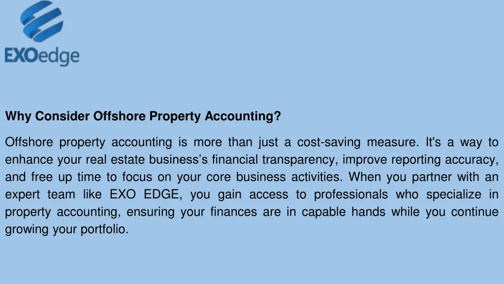 why consider offshore property accounting