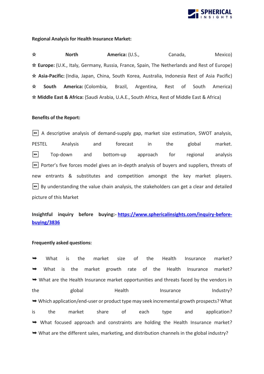 regional analysis for health insurance market
