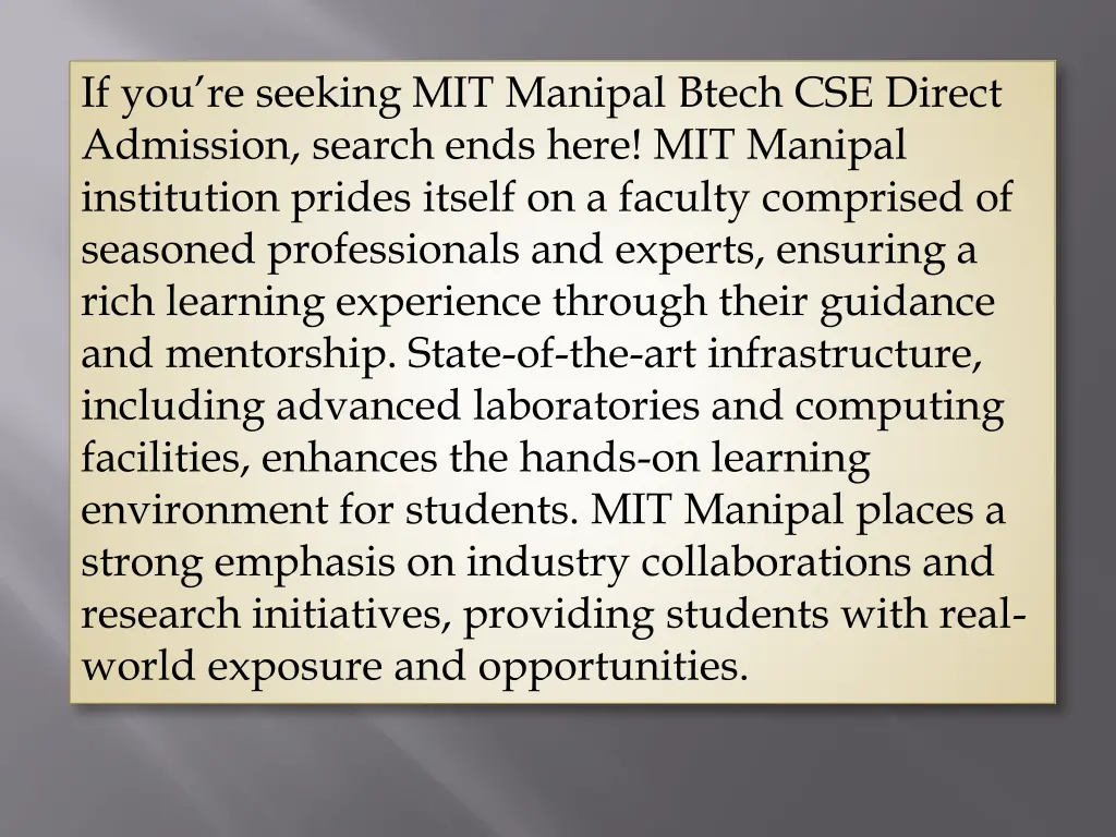 if you re seeking mit manipal btech cse direct