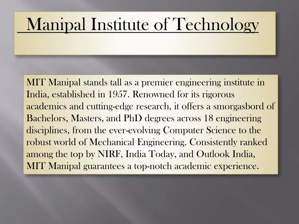 manipal institute of technology