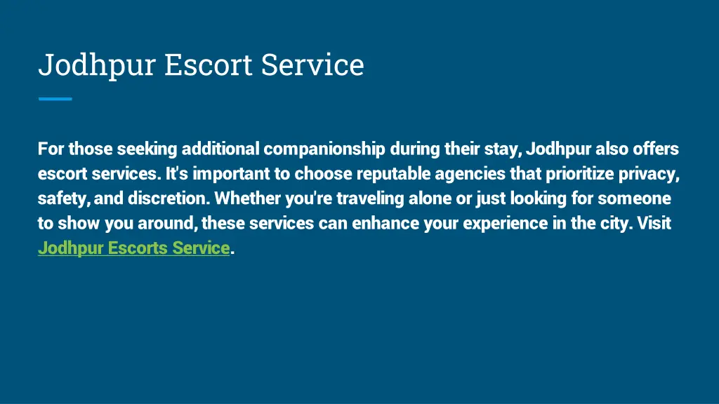 jodhpur escort service