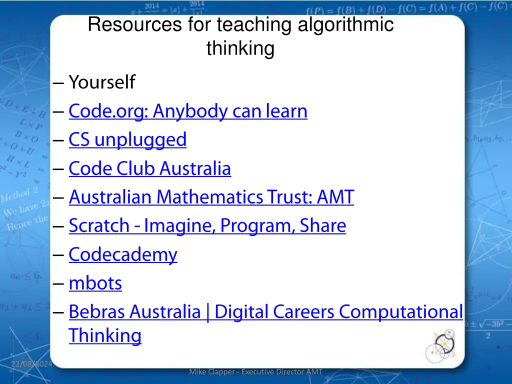 resources for teaching algorithmic thinking