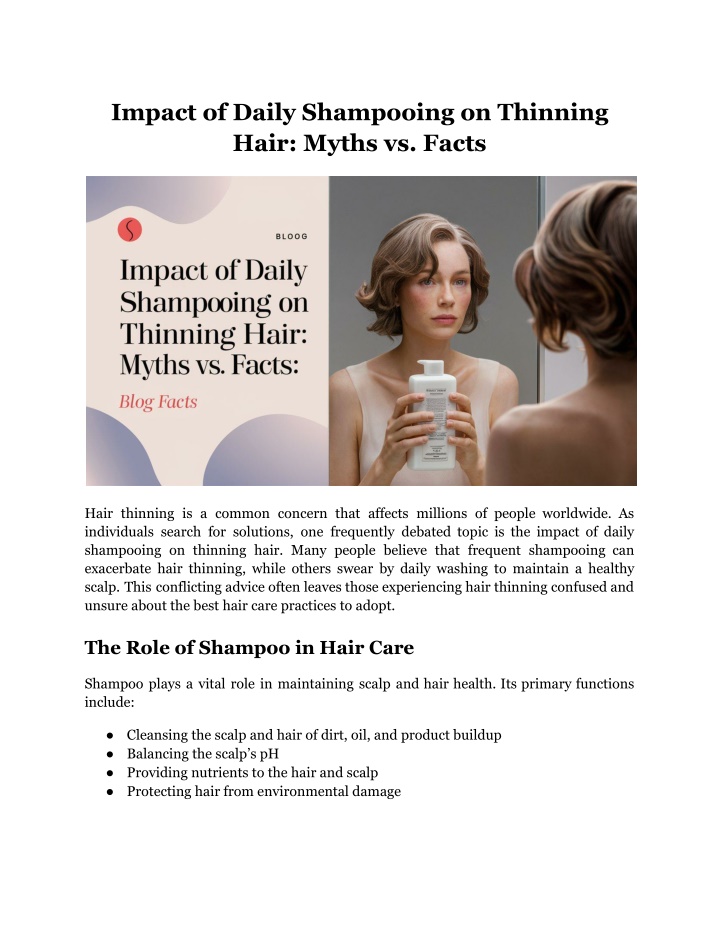 impact of daily shampooing on thinning hair myths