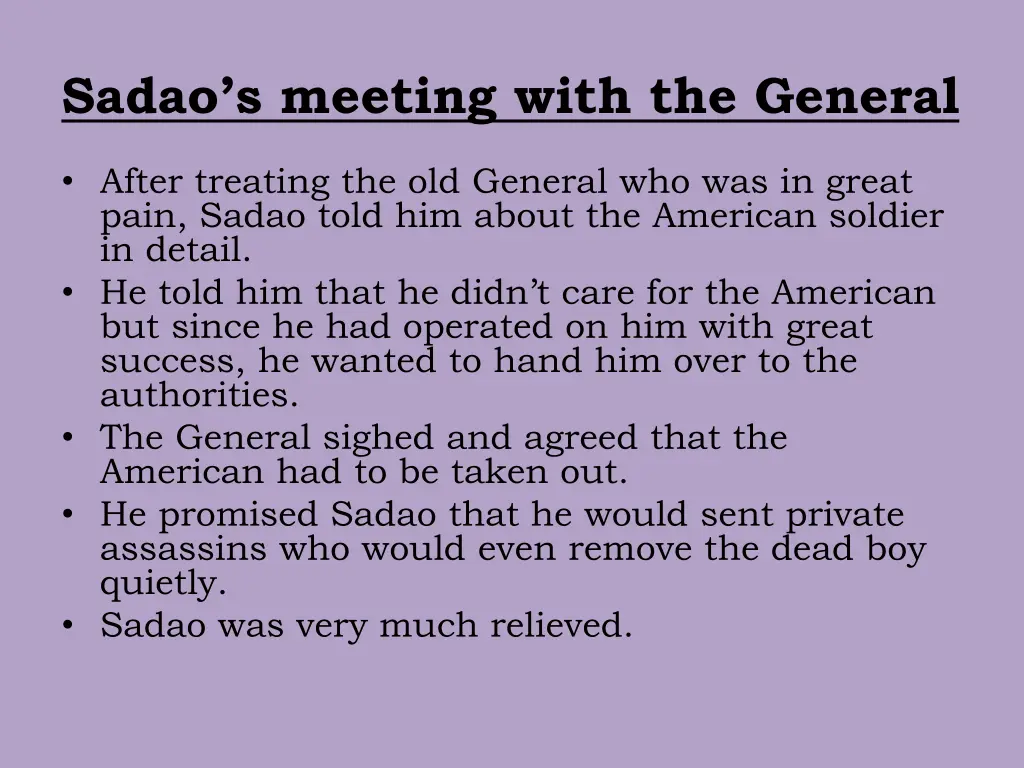 sadao s meeting with the general