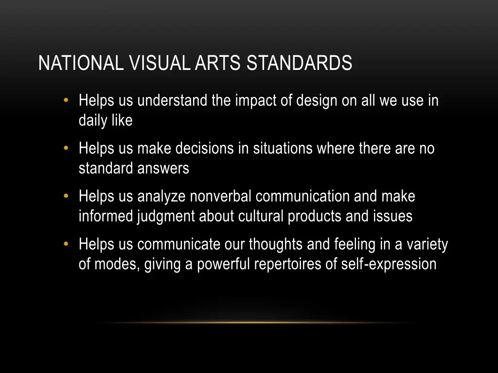 national visual arts standards 1