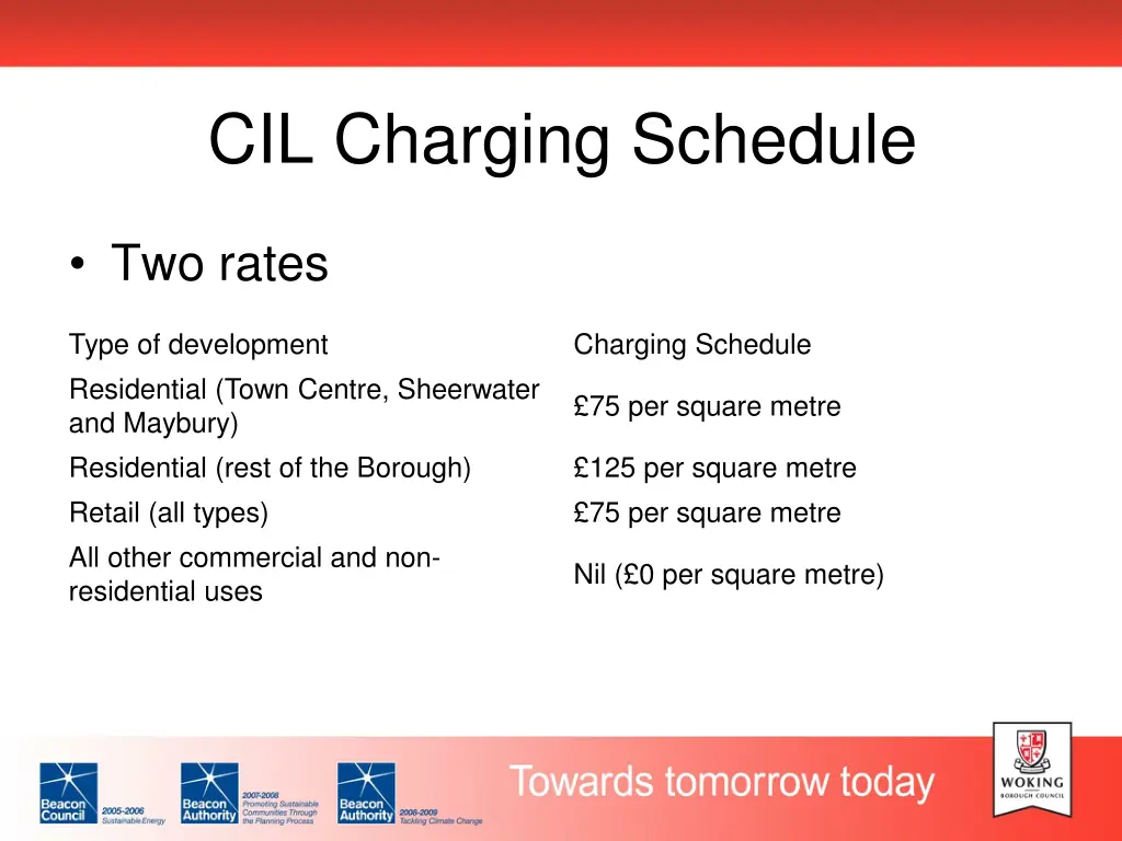 cil charging schedule