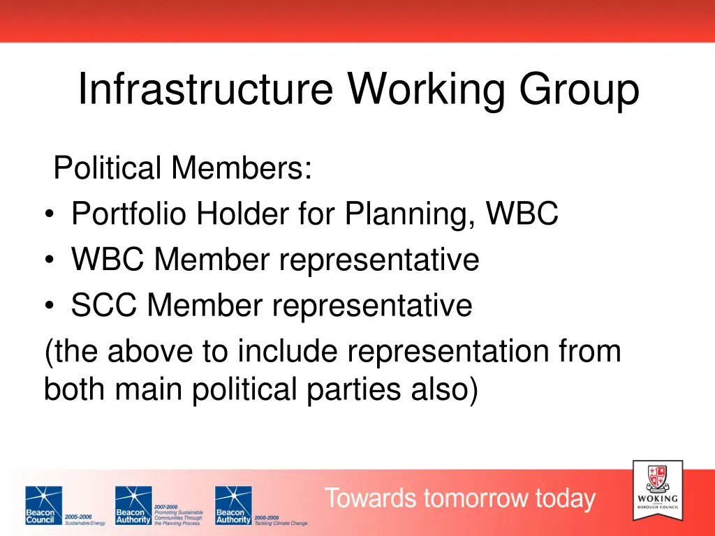 infrastructure working group