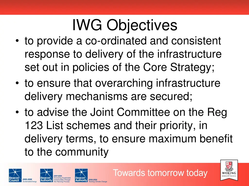 iwg objectives