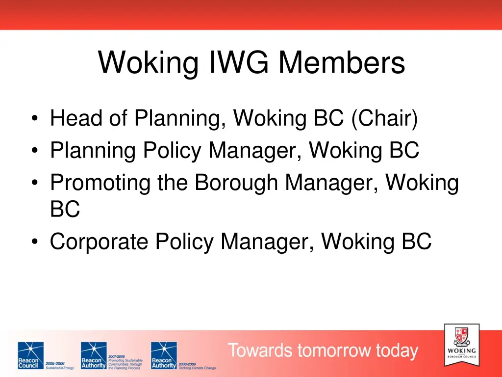 woking iwg members