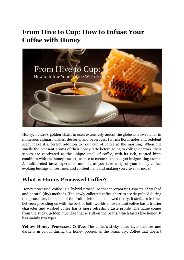 from hive to cup how to infuse your coffee with