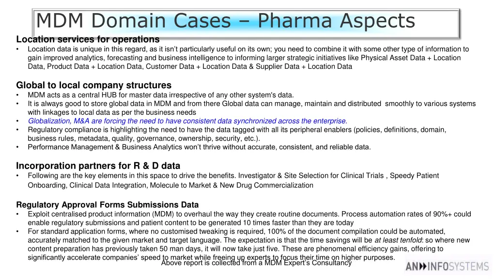 mdm domain cases pharma aspects location services