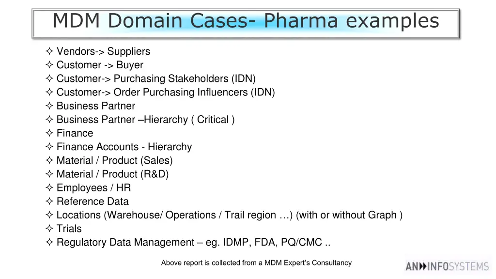 mdm domain cases pharma examples