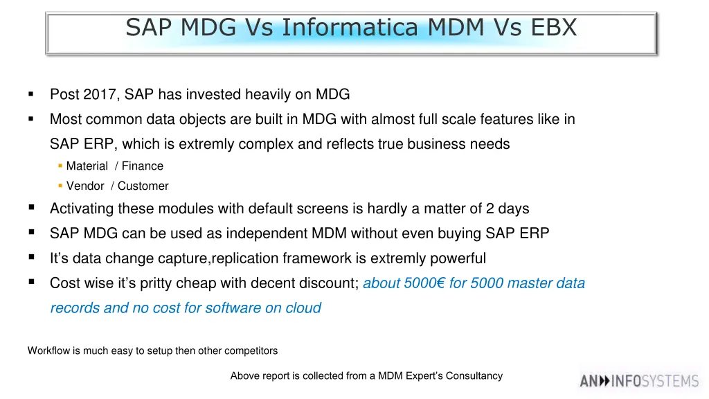 sap mdg vs informatica mdm vs ebx 4