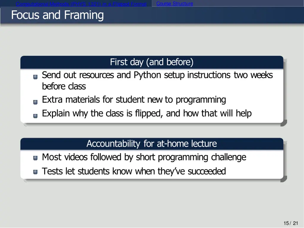 course structure