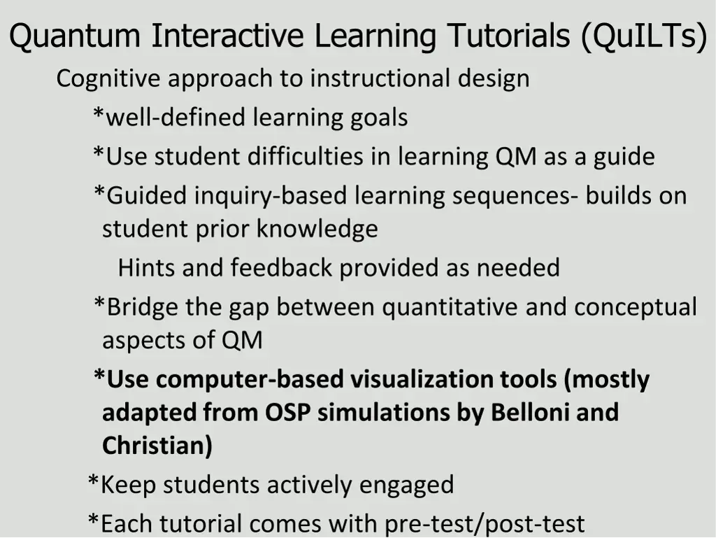 quantum interactive learning tutorials quilts