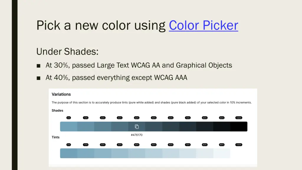 pick a new color using color picker