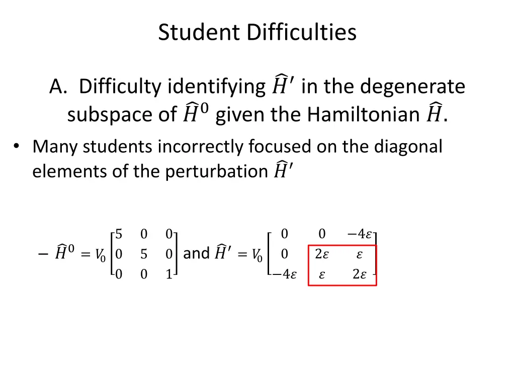 student difficulties