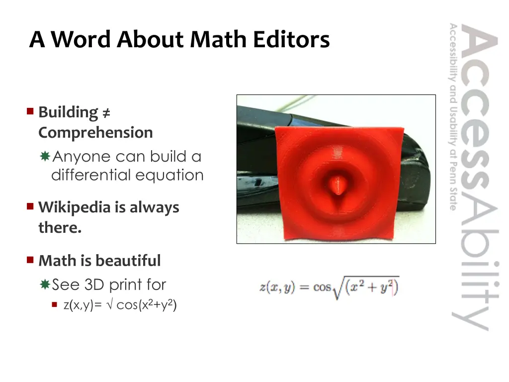 a word about math editors