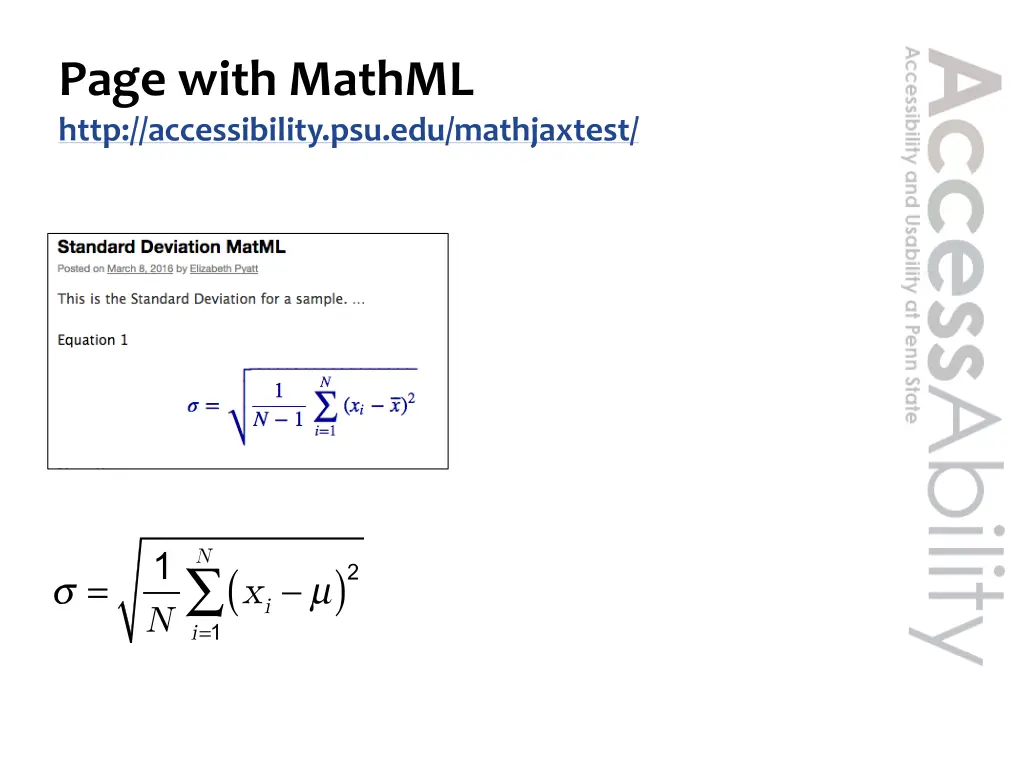 page with mathml http accessibility