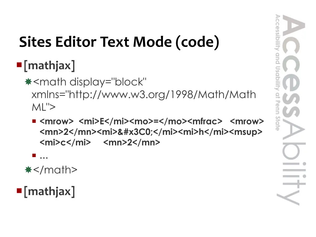 sites editor text mode code