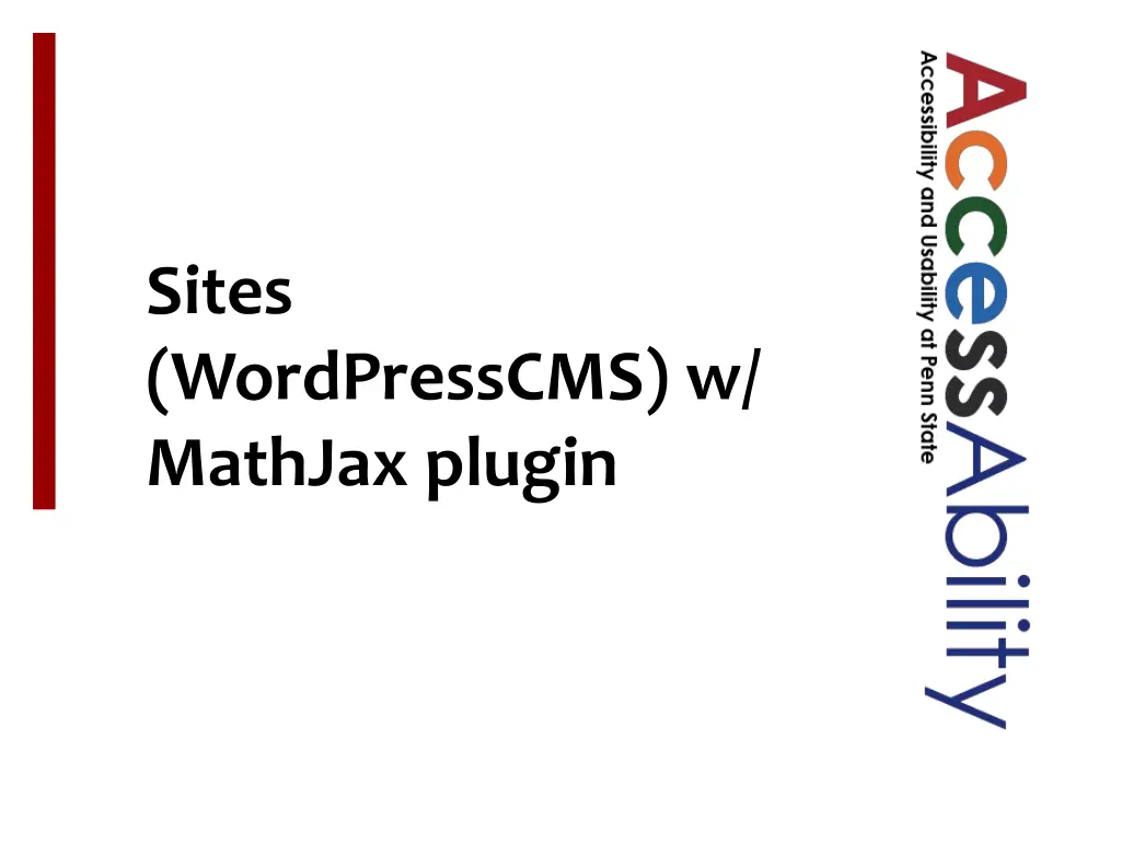 sites wordpresscms w mathjax plugin