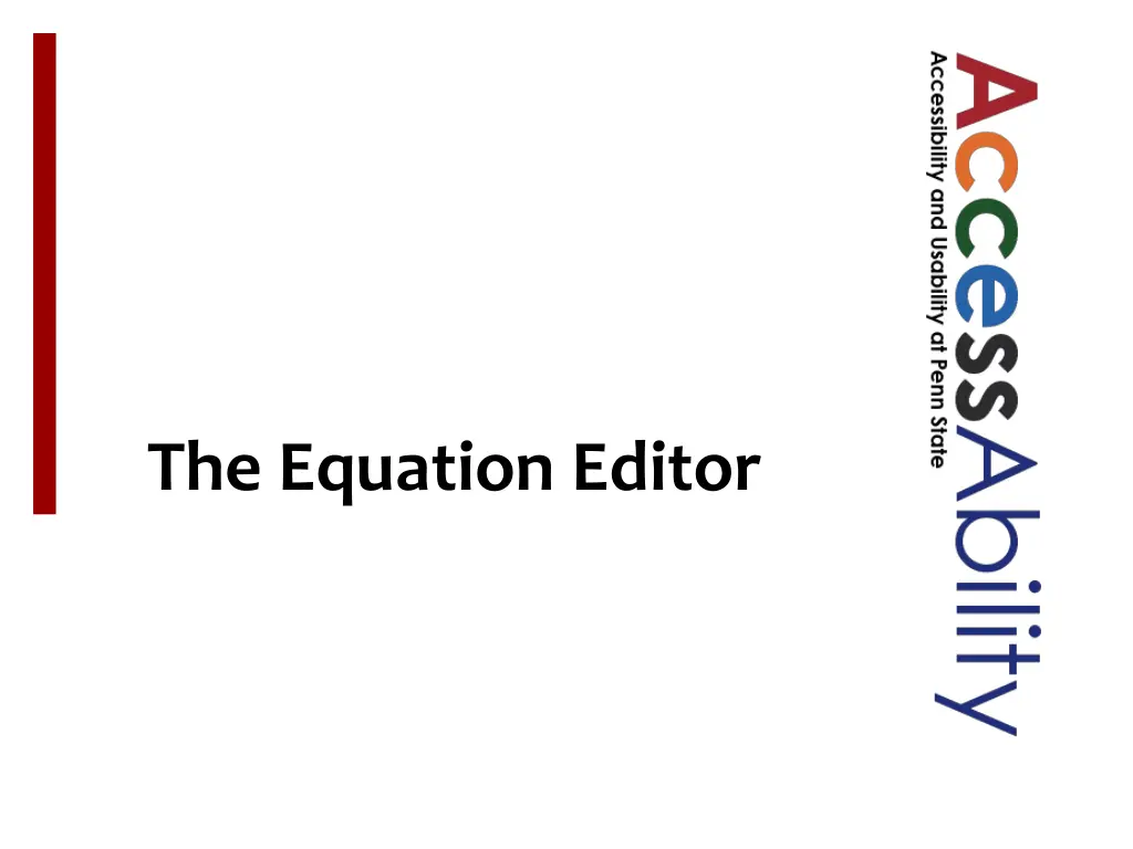 the equation editor