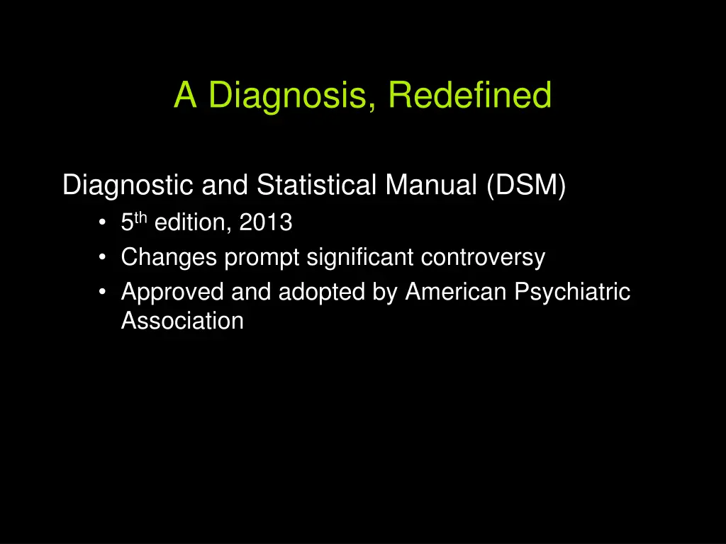 a diagnosis redefined