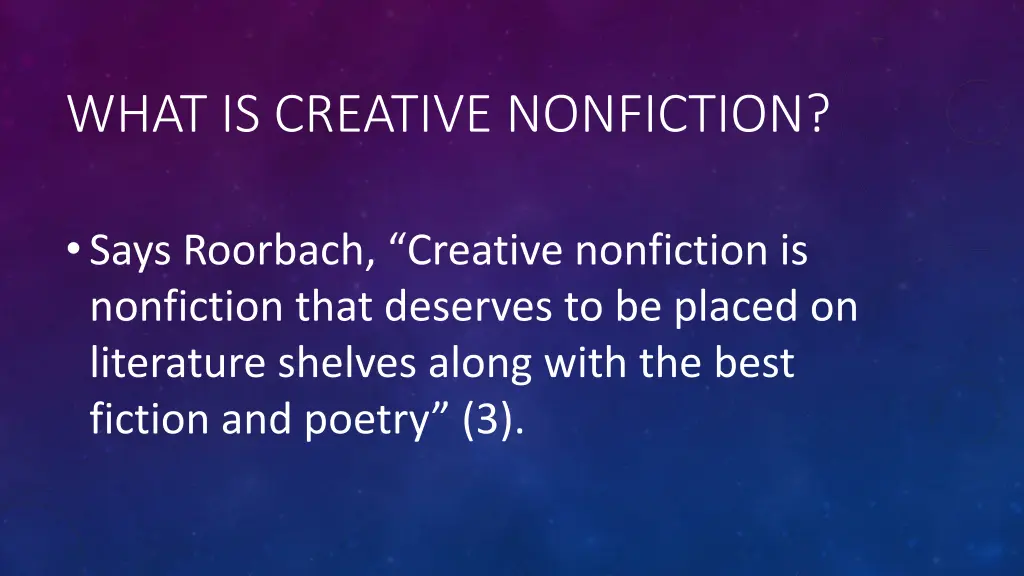 what is creative nonfiction