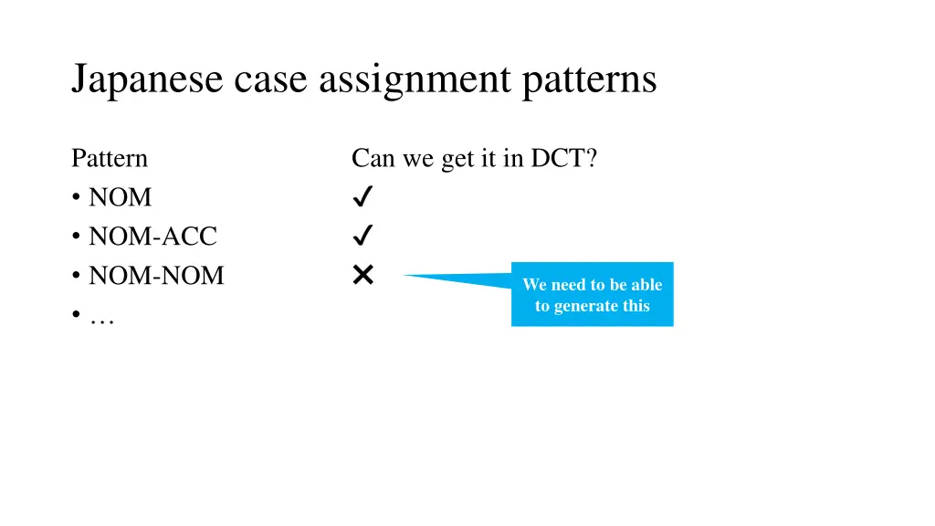 japanese case assignment patterns