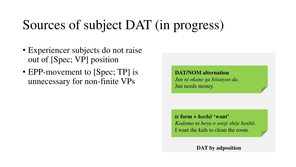 sources of subject dat in progress 1