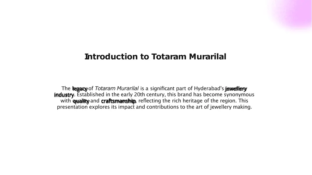 i ntroduction to totaram murarilal